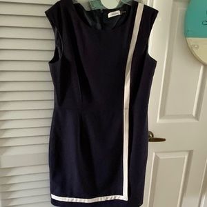 Calvin Klein Navy with White Trim Dress Size 12